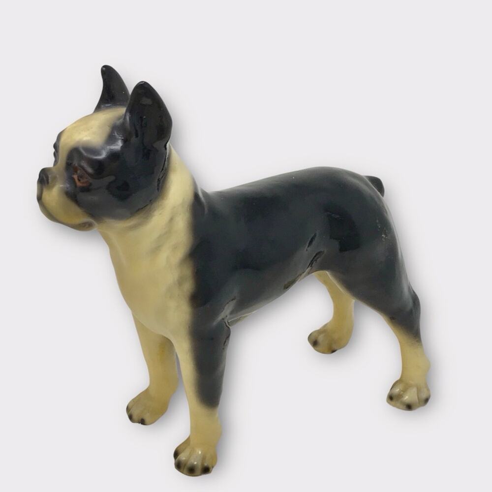 Mortens Studio Boston Terrier Dog Vintage Figurine Black & White Female - Picture 3 of 8